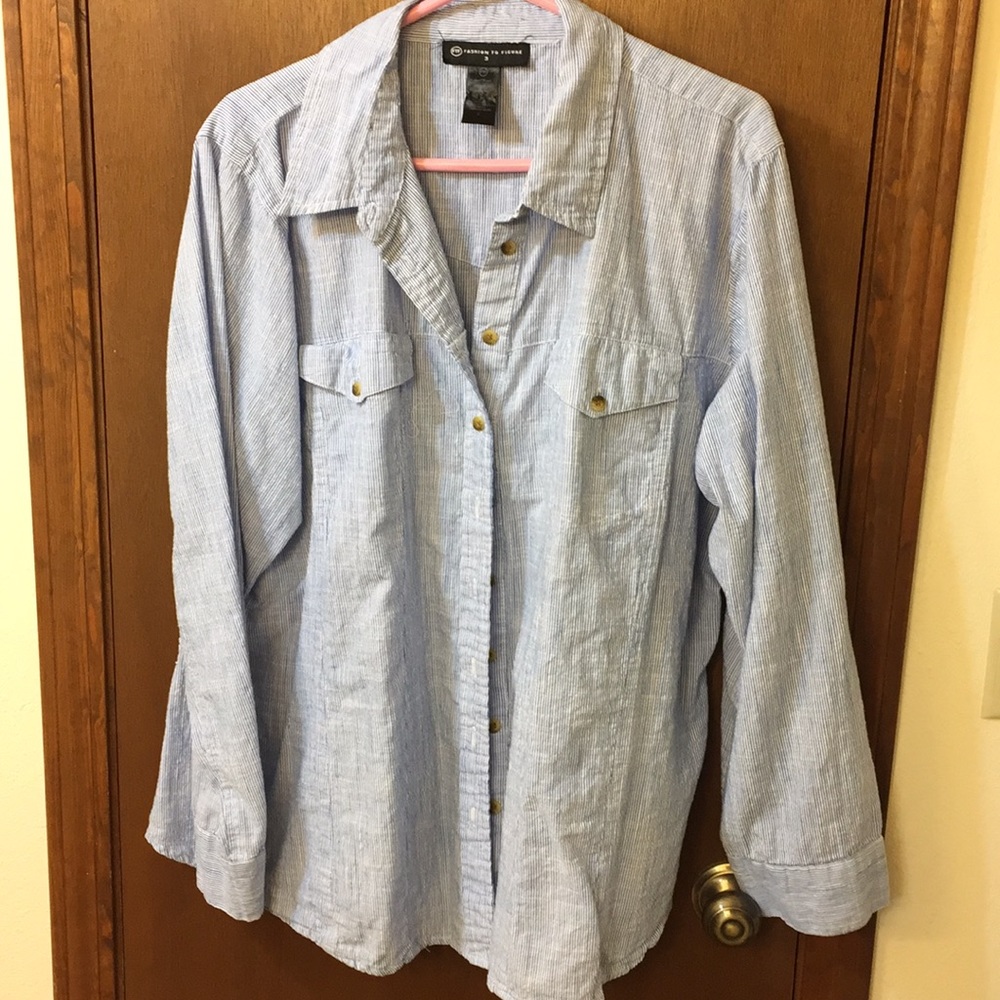 SOLD Fashion to Figure button down long sleeved sh